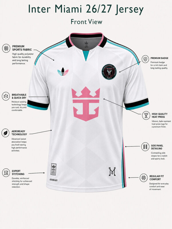 Inter Miami 26/27 football jersey premium sports apparel available on TeeHub.