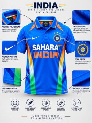 Team India 2011 World Cup Jersey | Retro Blue Limited Edition | Customized Name & Number 9 2011 Team India World Cup Retro Blue Jersey with premium sports fabric and regular fit.