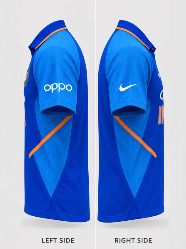 Team India 2018 Blue Cricket Jersey with personalized name and number.