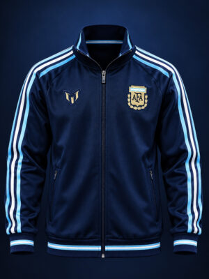 Messi Farewell Jersey 2026 Premium Edition in regular fit with stand-up collar and full closure zipper.