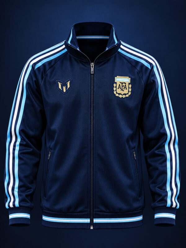 Messi Farewell Jersey 2026 Premium Edition in regular fit with stand-up collar and full closure zipper.