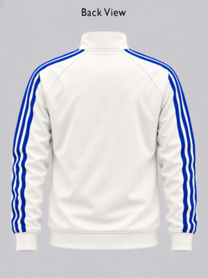 Team India New White & Blue Jacket | Big Stripes 5 White and Blue Team India-inspired Big Stripes Jacket for cricket fans by TeeHub.