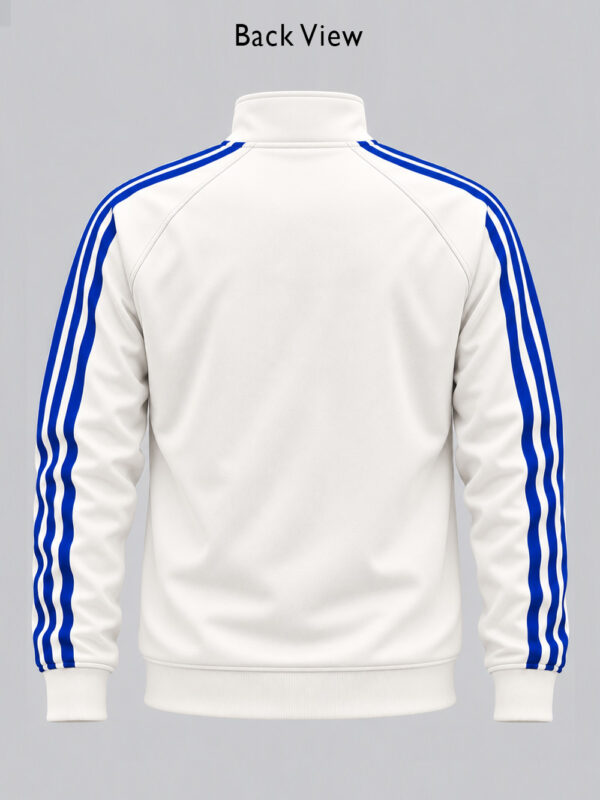 Team India New White & Blue Jacket | Big Stripes 1 White and Blue Team India-inspired Big Stripes Jacket for cricket fans by TeeHub.