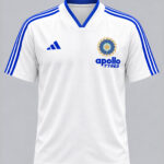 Premium White and Blue Big Stripes Cricket Jersey with flat neck and regular fit by TeeHub.